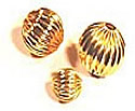 fluted gold beads