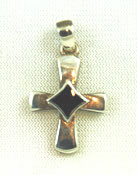 vintage sterling silver and onyx cross