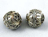 Vintage Large Bali Sterling Silver Beads