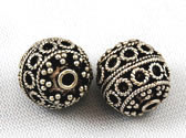 Vintage Bali sterling silver round beads