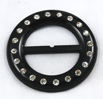 Vintage Black Rhinestone Belt Buckle