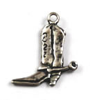 vintage western cowboy boot charm sterling silver