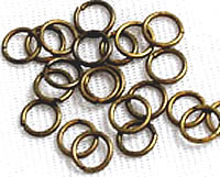 Vintage antique brass jump rings open