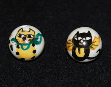 Cat porcelain beads 14mm rounds