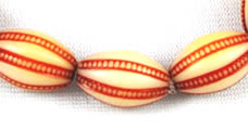 Vintage cream and Maroon celluloid beads