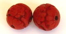 carved cinnabar beads