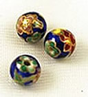 Vintage blue cloisonne beads