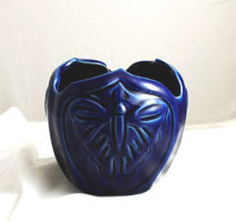 Van Briggle 3" Butterfly Art Pottery Vase - Cobalt Blue Glaze