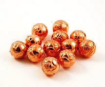 Vintage copper rose round beads