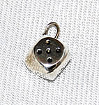 Vintage die or dice charm sterling