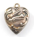 Vintage sterling peace dove heart charm engraved