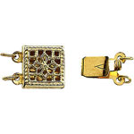 Yellow Gold filled filigree box clasp double