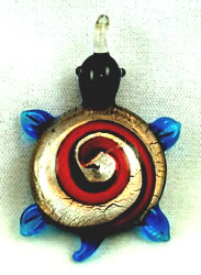 Glass turtle pendant