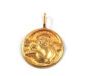 Vintage 14K gold angel charm