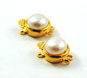 Vintage pearl and gold filigree clasp