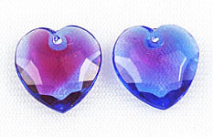 Vintage Glass Heart Pendants