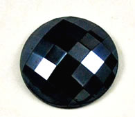 Vintage large faceted hematite glass cabochon