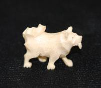 Vintage Carved Ivory Husky Dog Pendant