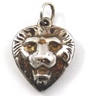 Vintage sterling silver lion head charm