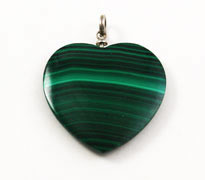 vintage malachite gemstone heaart pendant