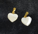 Vintage Mother Of Pearl Heart Pendants