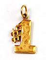 Vintage 14kt gold number one charm