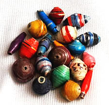 African Recycled Paper Beads Mix