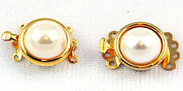 Vintage gold plated pearl clasp