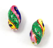 Vintagemulti-colored hand painted porcelain beads