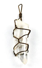 Vintage Rock Quartz Pendant Wire wrapped