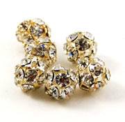 Silver rhinestone ball beads