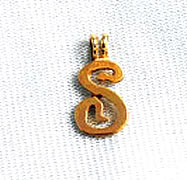 Vintage "S" Letter Snake Pendant