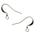 Silver plated shepherd hook earwires earrings