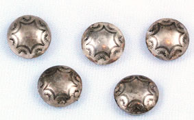 Vintage Steling Silver Native American Button Covers