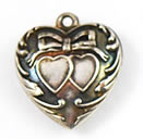 Victorian Heart Charm sterling silver