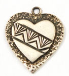 Vintage Native American Heart Charm Stamped