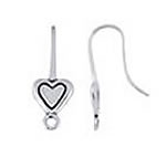 Sterling silver heart ear wires