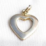 Vintage sterling silver heart pendant charm