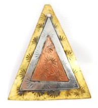 Tri-metal triangular pendant