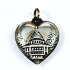 Vintage SS US Capitol Building Heart Charm