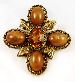 Vintage Ciner Topaz Brooch