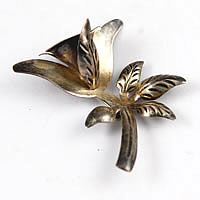 Vintage sterling silver Mexican Floral Pin