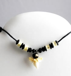 Vintage shark tooth and bone necklace