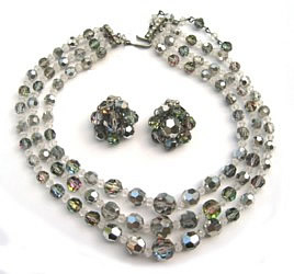 Vitrail crystal necklace set