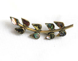 Vintage albalone inlaid Mexican Brooch