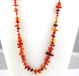 Vintage amber chip necklace honey