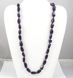 Vintage faceted amethyst nugget bead necklace