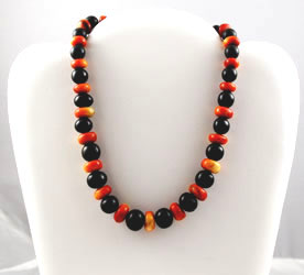 Vintage Apple and Black coral necklace