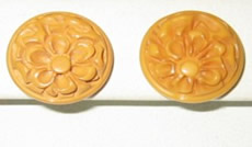 Carved Bakelite Floral Earrings