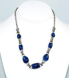 Vintage Barse Sterling and blue agate necklace